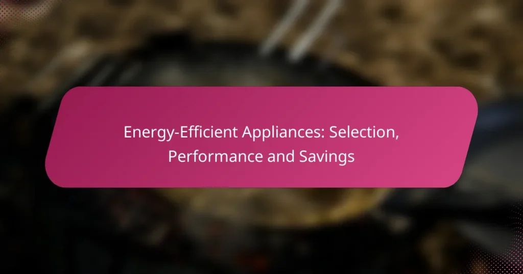 Energy-Efficient Appliances: Selection, Performance and Savings