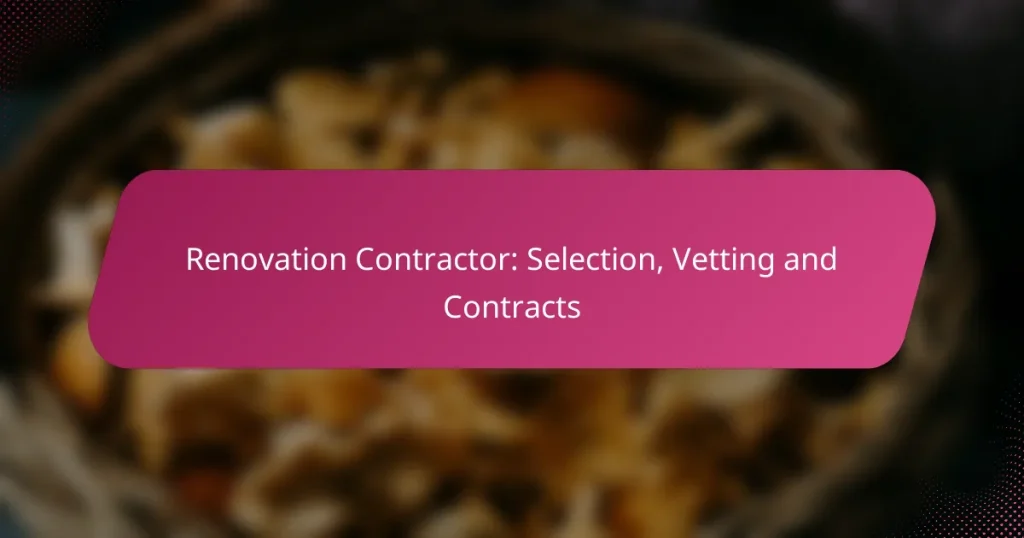 Renovation Contractor: Selection, Vetting and Contracts