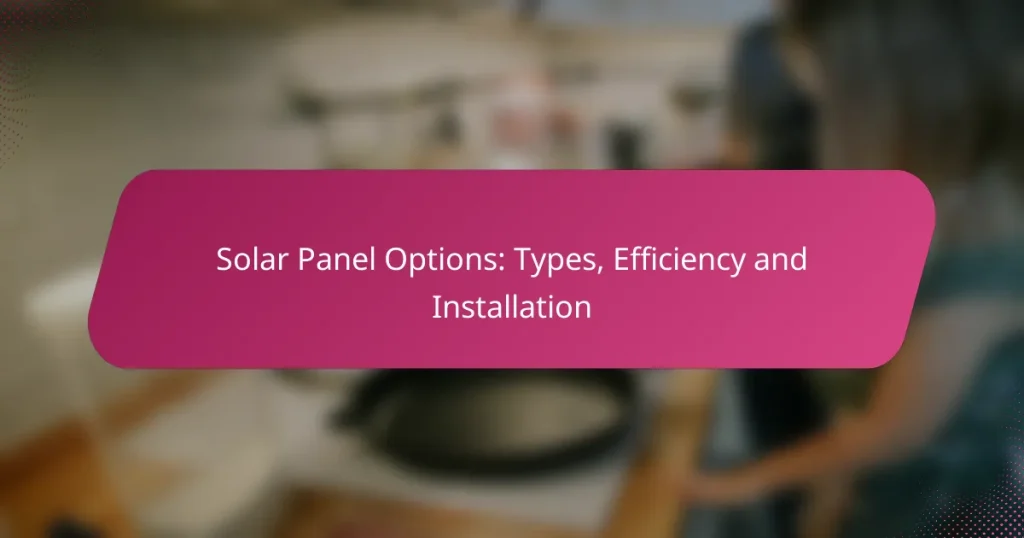 Solar Panel Options: Types, Efficiency and Installation