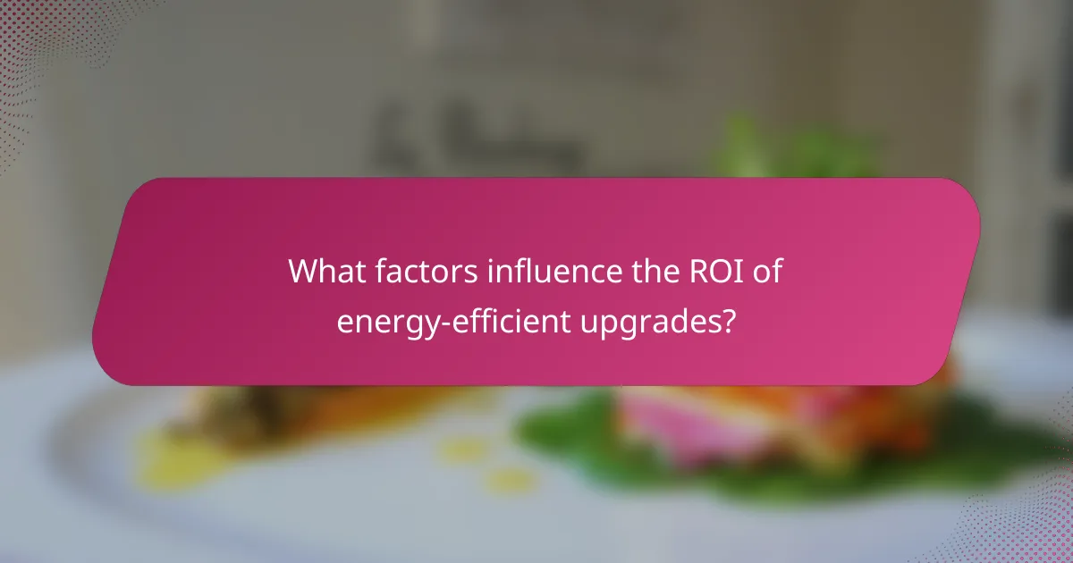 What factors influence the ROI of energy-efficient upgrades?